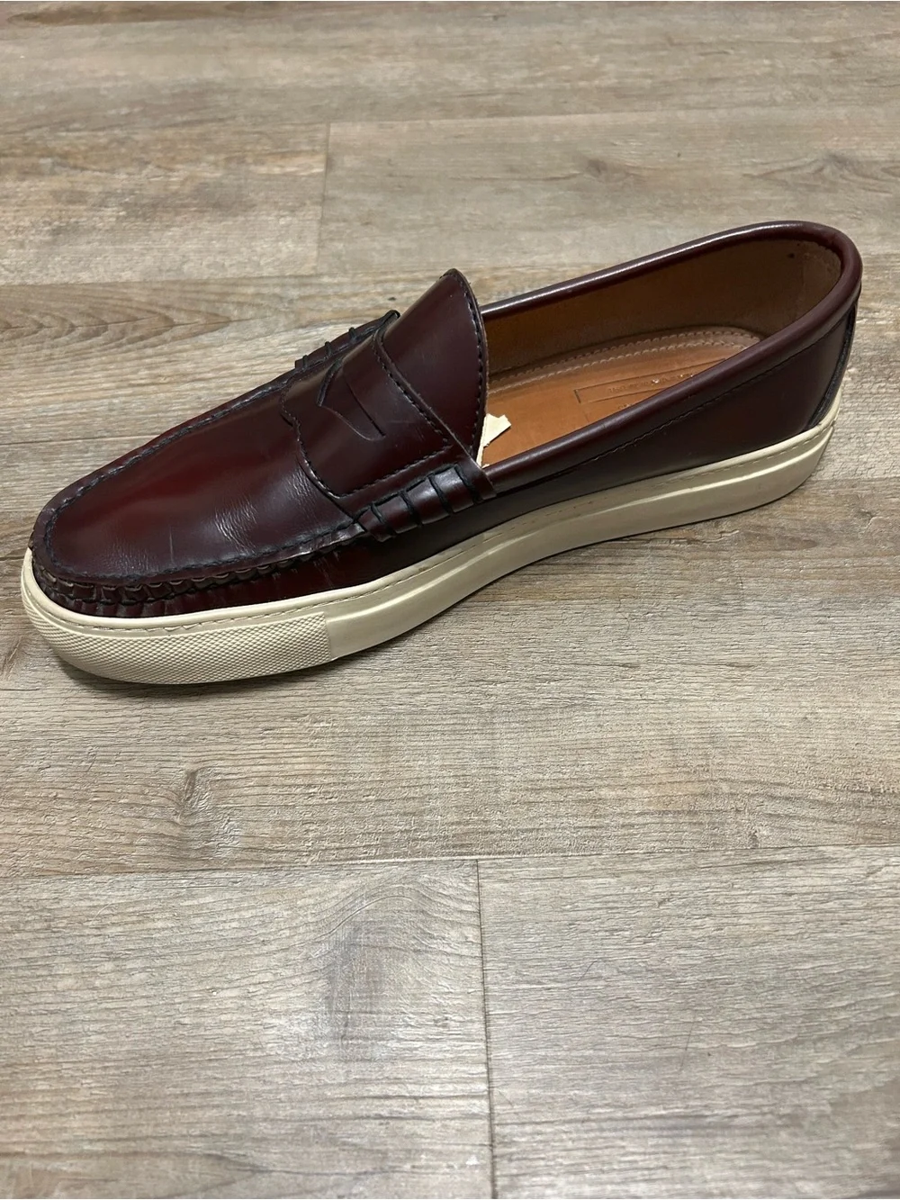 Oakstreet Boot Makers Men's Size 11 D Burgundy Beefroll Leather Penny Loafers